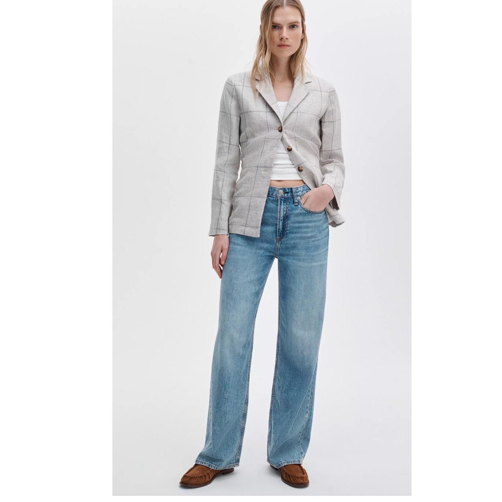 Rag & Bone Logan Featherweight Wide Leg Jeans. More Like A 30 Than 29. Repaired.